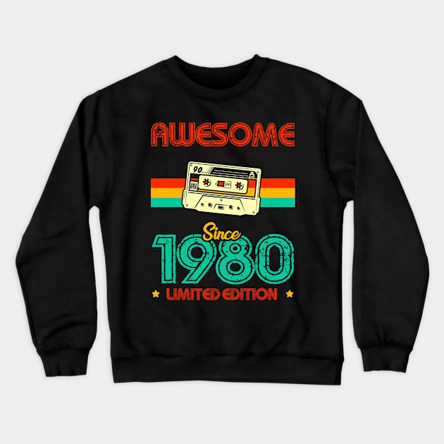 Awesome since 1980 Limited Edition Crewneck Sweatshirt by MarCreative